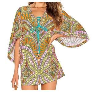 Trina Turk Swim & Spa Capri Tunic Cover-Up Orange Sherbet Large